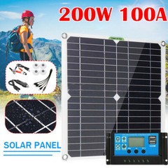 200W Solar Panel Kit 100A 12V Battery Charger with Controller Caravan Boat US