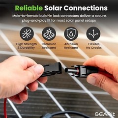 Solar Panel Extension Cable 12 AWG 100 ft MC4 Tinned Copper PV Wire Pair Red