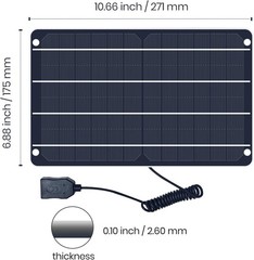 6W Mini USB Solar Panel, Waterproof Monocrystalline Module DIY Kit with PET …