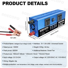 8000W Peak Solar Kit 2pcs Flexible Panel 100A Controller 12V/24V 110V 220V