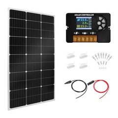 100W Monocrystalline Solar Panel Kit with 30A PWM Controller – 12V/24V Off-Grid