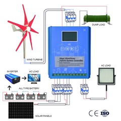 2000W MPPT Wind Solar Hybrid Boost Charge Controller for 12/24/48V Wind Turbine