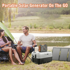 Portable Power Station with Solar Panel 60W,300W Solar Generator with Panels,100