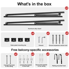 DOKIO Heavy Duty Steel Solar Panel Brackets,Adjustable angle 30-60°