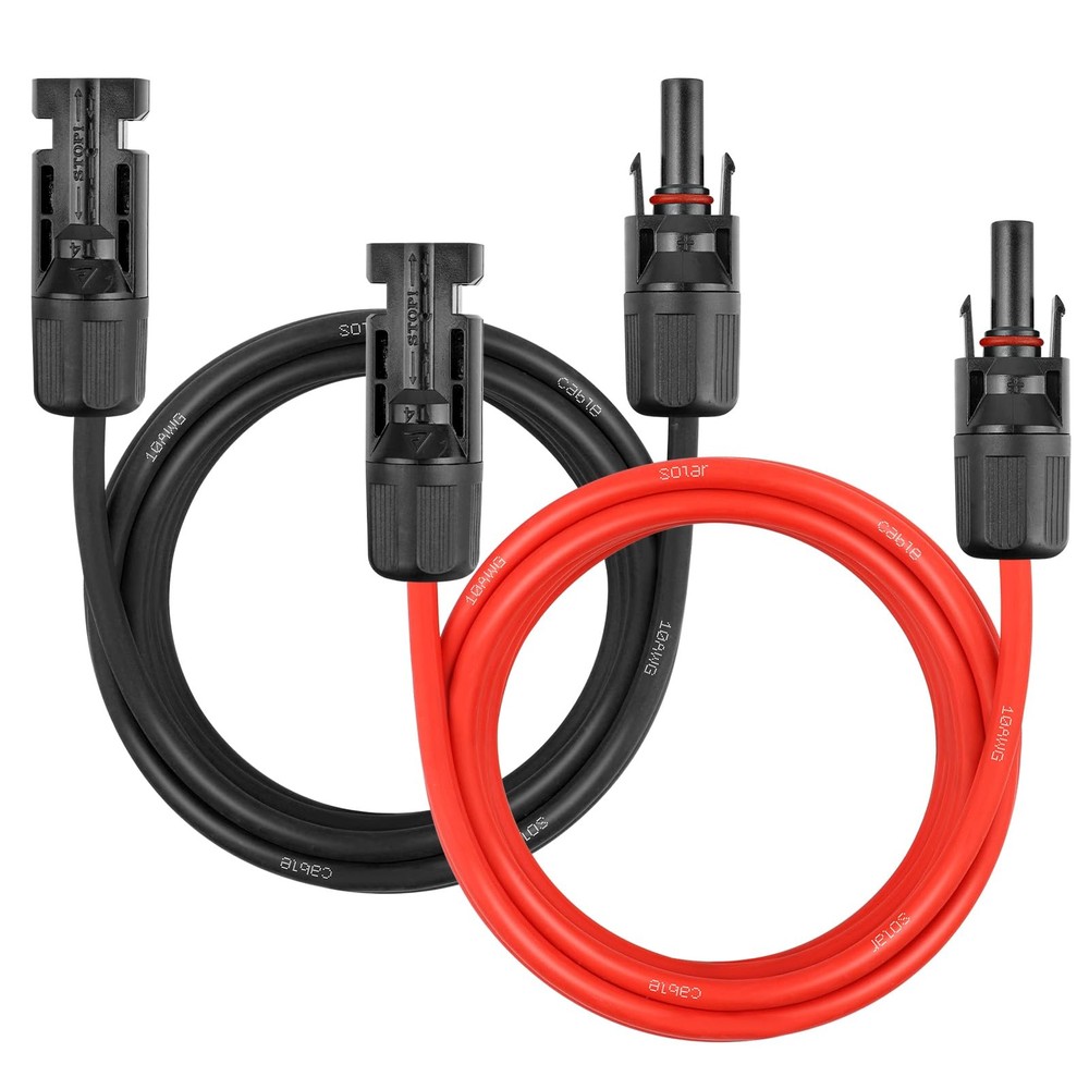 Solar Panel Extension Cable – 10AWG 5FT Solar Wire Cord 10 Gauge PV Wire with…