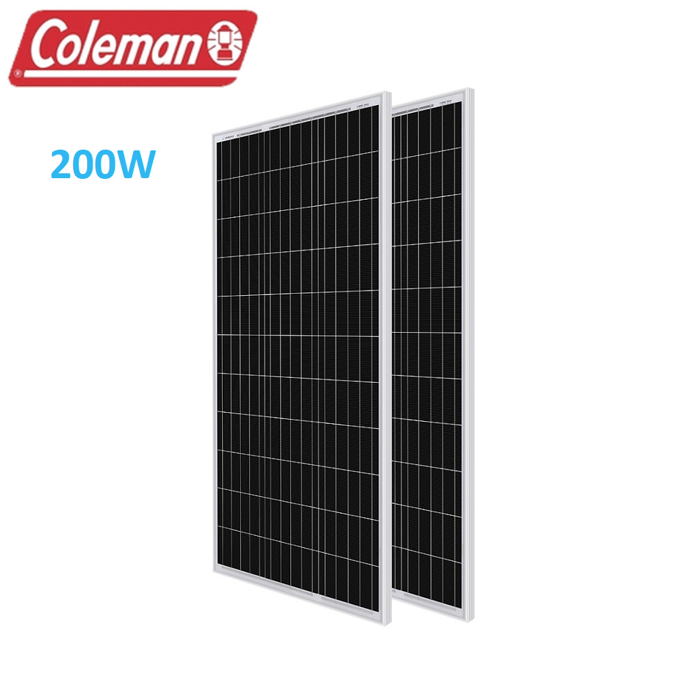 COLEMAN 200W 2X100W 2X100 Watt Monocrystalline Solar Panel 12V Home RV Marine