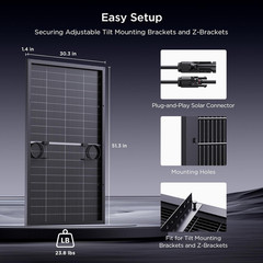N-Type 16BB 200W Bifacial Solar Panel, 200 Watt Solar Panel for 12V Battery Syst