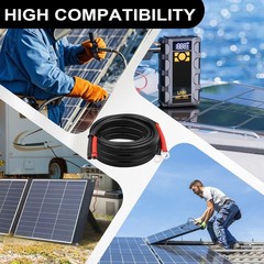MOOKEERF Solar Battery Cable – 8 Gauge 3FT Power Inverter Cable with PV Flame…