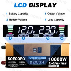 10000W Power Inverter Solar Generator w/ 200W Solar Panel Home Complete US STOCK