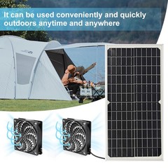 Solar Powered Fan Waterproof 30W Solar Panel Dual Exhaust Fan for Chicken Coop