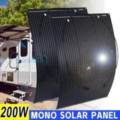 2 x 100W Flexible Solar Panel 12v Portable Power Charge Camping Home RV Battery