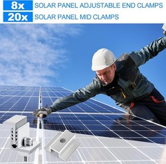 28PCS Solar Panel End Clamps 35-50 mm Adjustable End Panel Clamps Aluminum So…