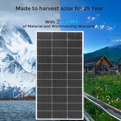 Glass Solar Panel 120W Monocrystalline Photovoltaic for RVs Camping Boat – NEW