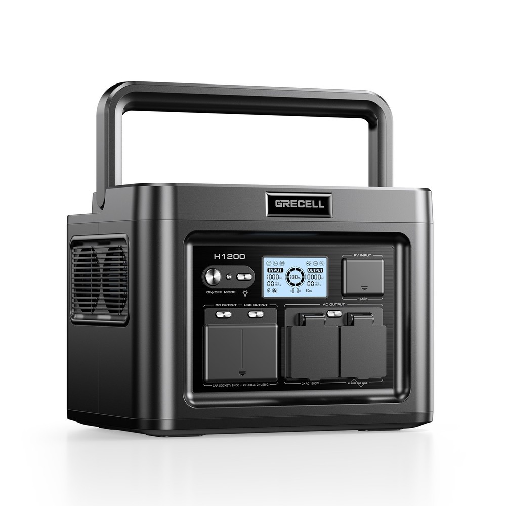 Used GRECELL H1200 Portable Power Station 1200W, 672Wh LiFePO4 Battery