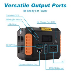 500W Portable Outdoors Solar Generator Power Station Supply Energy Storage LED