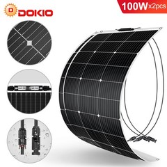 Dokio 100W 200W 400W light Flexible Solar Panel Bendable for Boat RV batteries