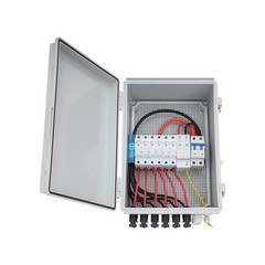 Solar PV Combiner Box With Lightning Protection 63A 6 strings For Solar Panel