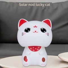 Adorable for Solar Nodding Cat Ornament for Car Dashboard and Home Decoration