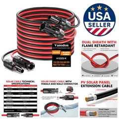 10AWG 30ft Waterproof Solar Cable for RV & Photovoltaic Systems – Easy Connect