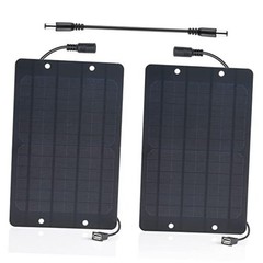 USB Solar Panel 2Pack with DC Male to Male Cable- Solar USB Charger 5v 6W x2
