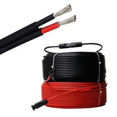 328 ft 10 AWG Solar Panel Extension Cable PV Wire Black and Red 6mm²