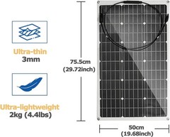 150W 300W Flexible Solar Panel Mono 12V Portable for Camping Home RV Boat Marine