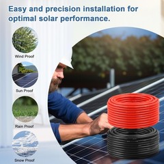 Solar Panel Wire 10 Awg 100Ft Black 100Ft Red Tinned Copper Pv Cable