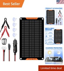 Compact 10W 12V Solar Battery Trickle Charger for Efficient Power Maintenance