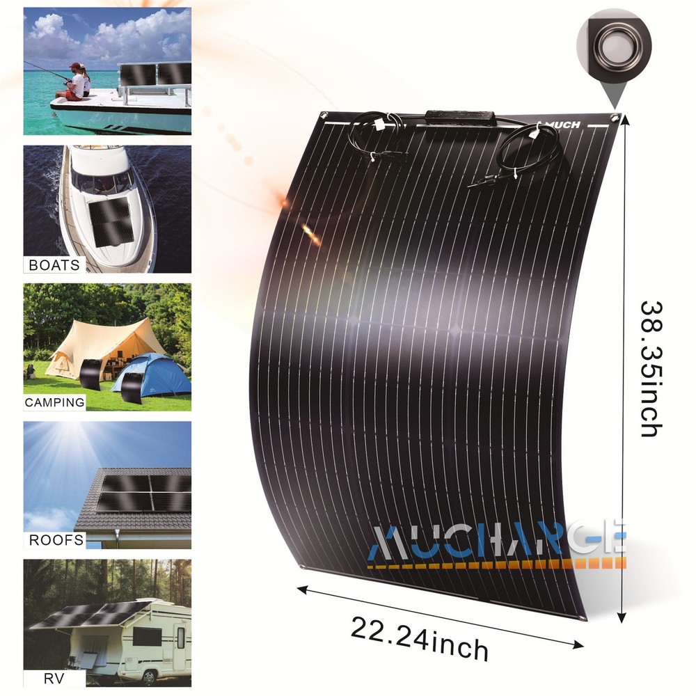 100W Watt Portable Solar Panel Kit Mono for RV/Camp/Boat 9BB Off-grid Flexible