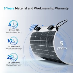Renogy 50W Flexible Solar Panel Monocrystalline Module For 12V Battery RV Van
