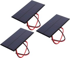 1W 6V Mini Solar Panel, 3PCS Polysilicon Cell Charger Module with 30cm Cable …