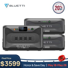 BLUETTI Apex 300+2*B300K 3840W 8295Wh Power Station Generator for Home Backup