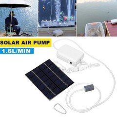 Outdoor Fish Pond Solar Oxygen Pump 2W 6V with Air Stones and Tubing Kit