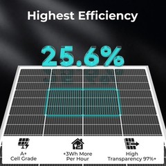 200W 400W 600W 2000W 16BB N-Type Solar Panel 25.6% Efficiency Off-Grid Power PV
