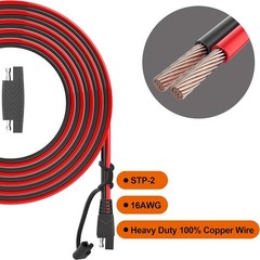 Versatile 25FT SAE Extension Cable 16AWG – Best for Batteries and Solar Panels