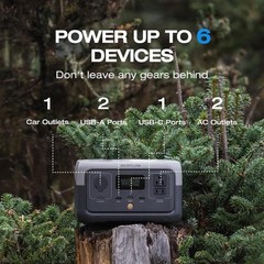 Portable Power Station 256Wh 600W Solar Generator Compact Lightweight Camping…