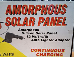 1.5 Watts – Amorphous Solar Panel – 12V Power Port Adapter – Model 44768 – NOS