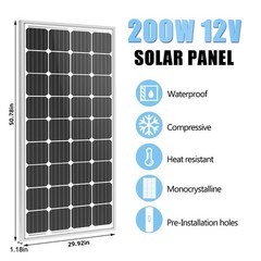 200W 12V Solar Panel High Efficiency Mono 12V PV Module for 12V Off Grid System