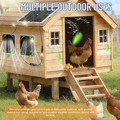 Solar Panel Fan Kit 30W 18V IP57 Waterproof for Outside Small Chicken Coops