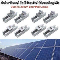 Solar Panel Roof Mounting Rail Brackets Fixing Clamp Kit for 1-4pcs Solar Panels