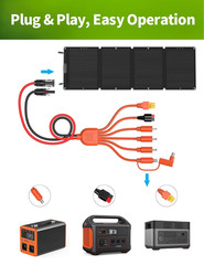 Universal 7-In-1 Solar Panel Adapter Kit, 3.6 Feet MC4 & DC 8Mm Cable
