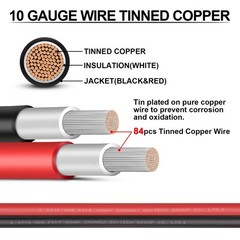 10 Gauge Wire Tinned Copper Tray Cable – Connect Charge Controller and Batter…