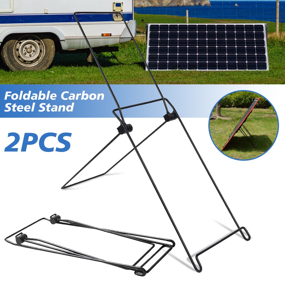 2PCS Adjustable Solar Panel Stand Mounting Rack Bracket Holder Carbon Steel