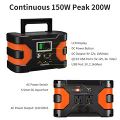 Portable Power Station 150W Power Generator 166Wh Indoor/Outdoor Backup Battary