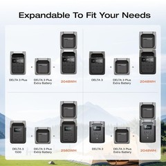 Delta 3 Series Smart Extra Battery 1024Wh LiFePO4 Expansion Battery Power