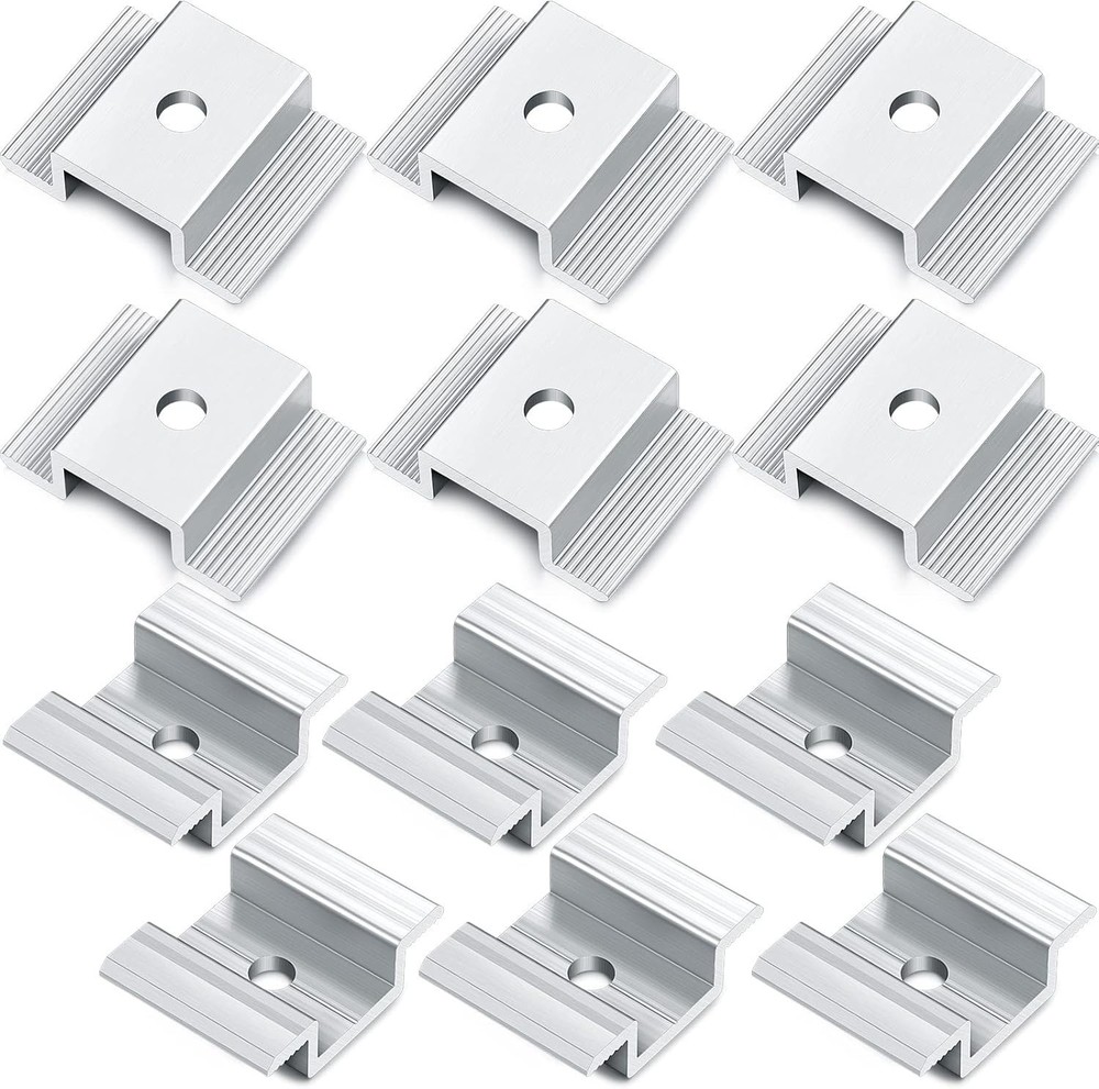 12 Pack Solar Panel Mid Clamps 1.06 Inch Solar Panel Bracket Aluminium Mounti…