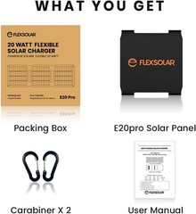 Upgraded FlexSolar 20W Portable Solar Panel IP67 Power Emergency Solar Charger