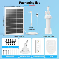 Solar Panel and 2-In-1 Wall Mount for Ring Cam, 6W Solar Charger Compatible w…