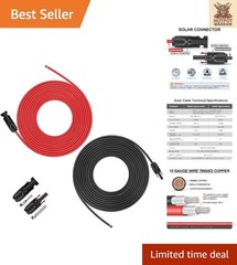 Durable 50 Feet 10AWG Solar Panel Extension Cable – Copper & Weatherproof Design
