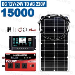 15000W Peak Solar System Kit 12V/24V To 110V 220V Inverter Generator for Camp